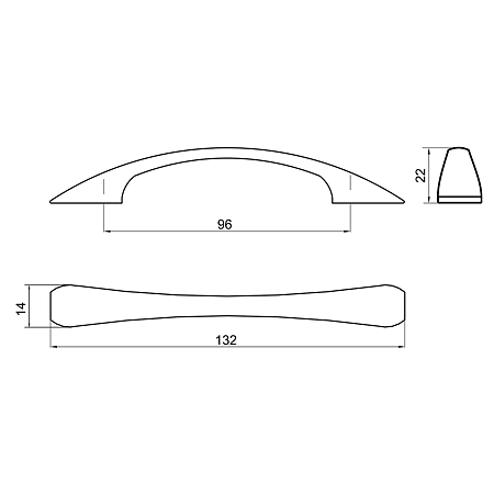 Maner-8001, aluminiu mat cromat, 96 mm Maner-8001, aluminiu mat cromat, 96 mm