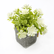 Aranjament decorativ ghiveci flori artificiale, albe, 8 x 18 cm