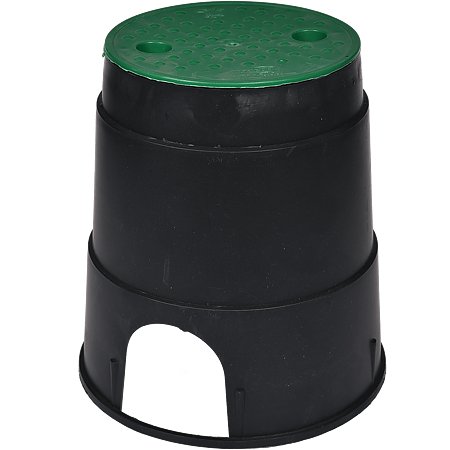 Cutie electrovana rotunda mini, diametru 20 cm, H 24 cm, negru/verde