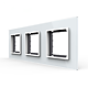 Rama priza tripla Livolo VL-P7E/E/E-6W, sticla securizata, alb