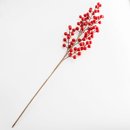 Decoratiune fir cu fructe rosii, 65 cm