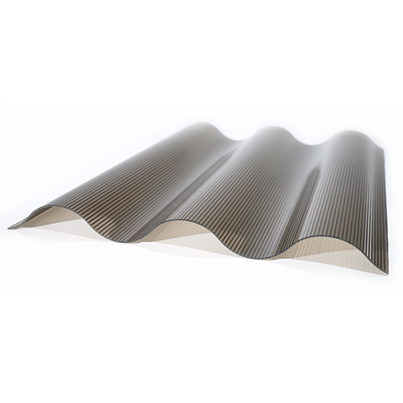 Placa policarbonat ondulata Polyplast Puls 76/18, bronz, grosime 1 mm, 2000 x 1060 mm