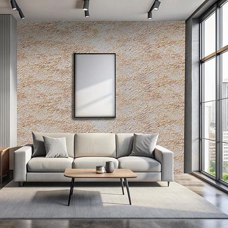 Pachet vopsea decorativa, interior, Magic Efect Brilliant, efect dune de nisip, C04, bej, 1 + 1 + pensula