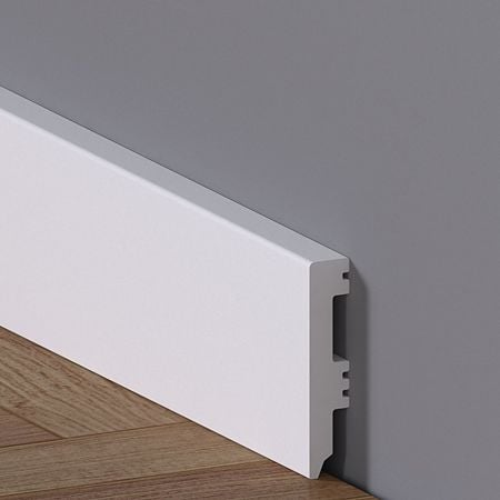 Plinta pardoseala Rubin 60 polimer dur, rezistenta la apa, alb, 2200 x 60 x 12 mm