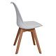 Scaun bucatarie tapitat alb Depozitul de scaune Celia, piele ecologica, cadru lemn, max. 110 kg, 48.5 x 50 x 82.5 cm