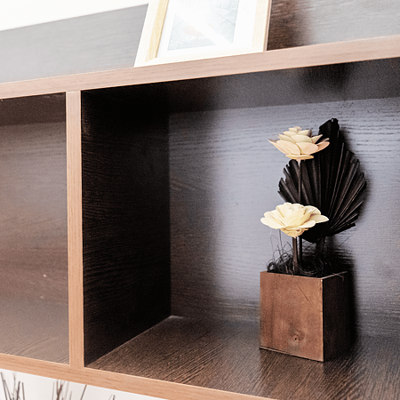 Biblioteca living Maya, pal-melaminat, wenge – sonoma, lungime 3 m Biblioteca living Maya, pal-melaminat, wenge – sonoma, lungime 3 m