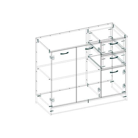 Comoda pal melaminat, mesteacan, 120 x 100 x 50 cm