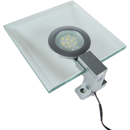 Spot LED patrat Pegaz, 2W, sticla, lumina rece, IP22