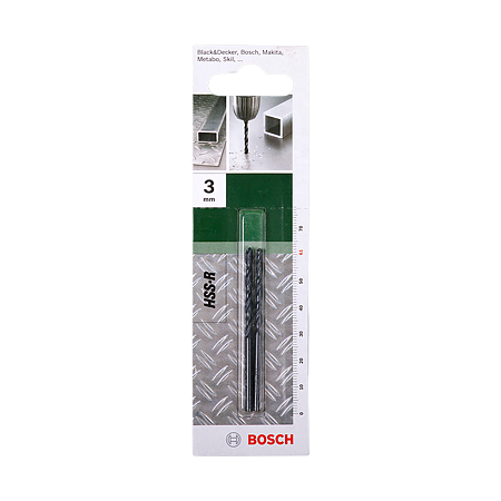  Set 2 burghie Bosch HSS-R DIN 338, mandrina standard, pentru metal, 3 mm