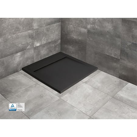 Cada de dus Radaway Teos C HTC9090-54, marmura lichida, anti-bacteriana, anti-alunecare, negru, 90 x 90 cm