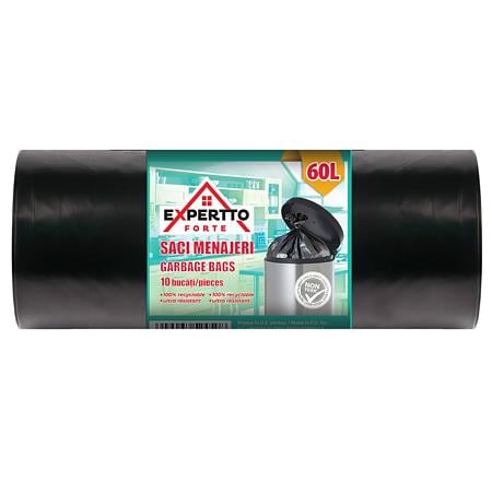 Saci menajeri Expertto, 60 l, negru, 10 bucati
