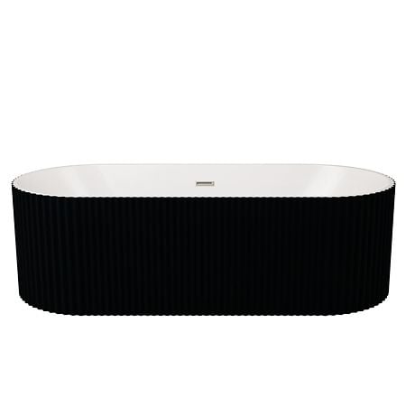 Cada freestanding Vellora Black, acryl sanitar, negru exterior/alb interior, 170 x 80 x 57 cm