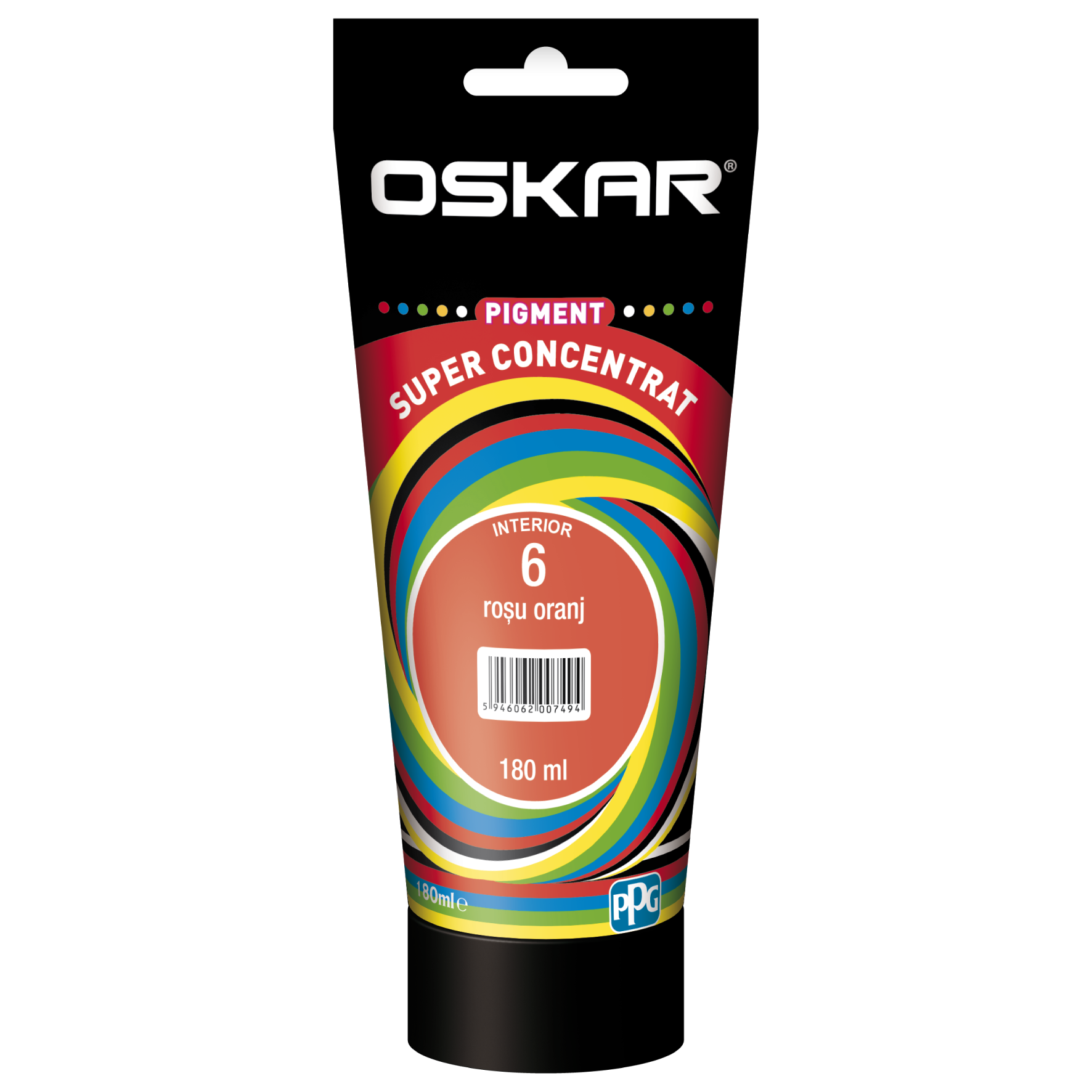 Pigment vopsea lavabila Oskar super concentrat, rosu orange 6, 180 ml 180