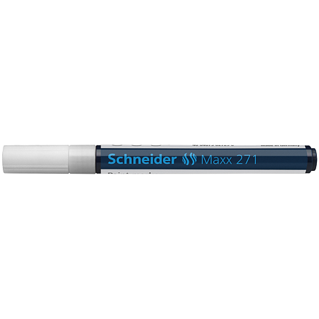 Marker permanent  Schneider, varf rotund, 2 mm, cu vopsea alba