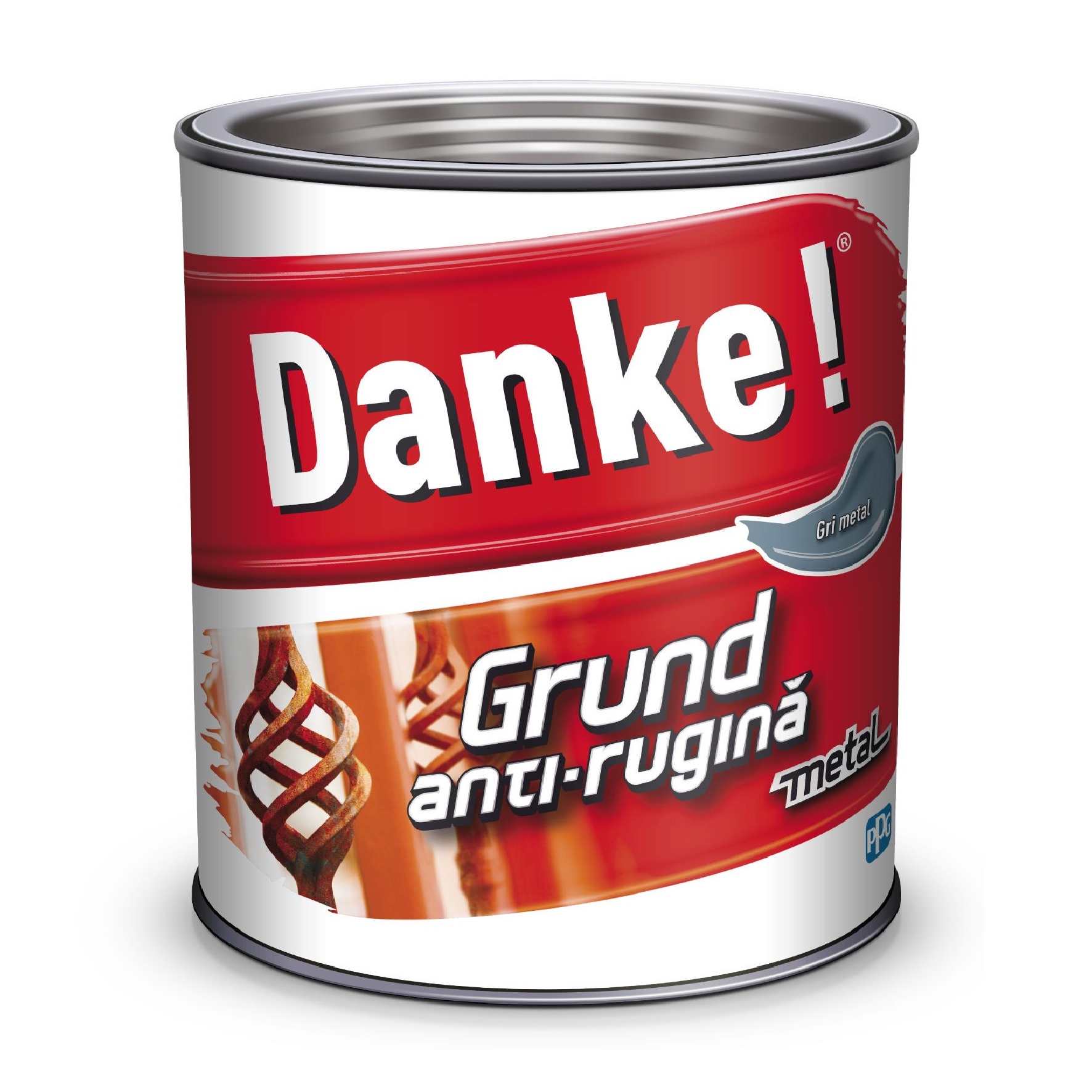 Grund metal anti-rugina Danke, interior/exterior, gri, 2.5 l 2.5
