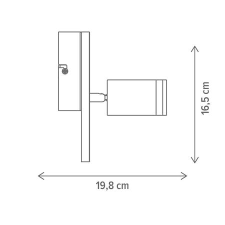 Aplica Leyla AP1, KL161021, 1xGU10, negru