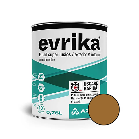 Email alchidic Evrika S5002, pentru metal/lemn/zidarie, interior/exterior, ocru, 0.75 l