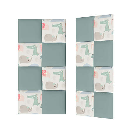 Panou decorativ tapitat, Kids Zoo, patrat, 300 x 300 x 37 mm