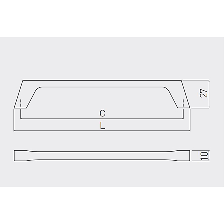 Maner G2 din zamac, finisaj cromat, L 236 mm, 224 mm