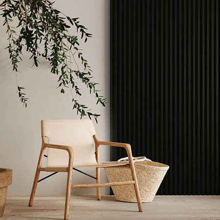 Panou decorativ Linea Slim, 3 lamele, MDF, verde/negru, interior, 265 x 15 cm