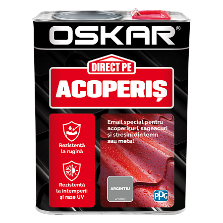 Vopsea Oskar Direct pe Acoperis, argintiu, exterior, 2.5 l