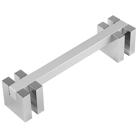 Maner aluminiu mat crom, FA 23608, cu terminatii cromate, 128 mm