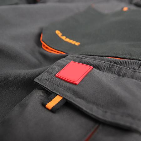 Pantaloni de protectie in talie Classic, tercot, barbatesti, cu insertii portocalii, toate sezoanele, culoare gri cu negru, marimea 60 Pantaloni de protectie in talie Classic, tercot, barbatesti, cu insertii portocalii, toate sezoanele, culoare gri cu negru, marimea 60