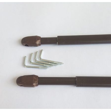 Bara perdeluta, extensibila, metal, maro, 80/100 cm, set 2 buc