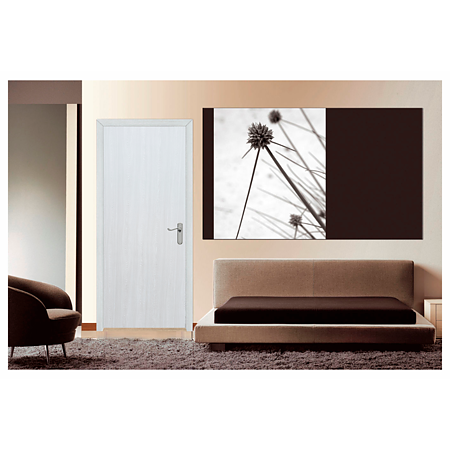 Usa interior celulara Pamate M050, model plina, reversibila, MDF, alb, toc fix, 200 x 80 cm x 3.5 cm