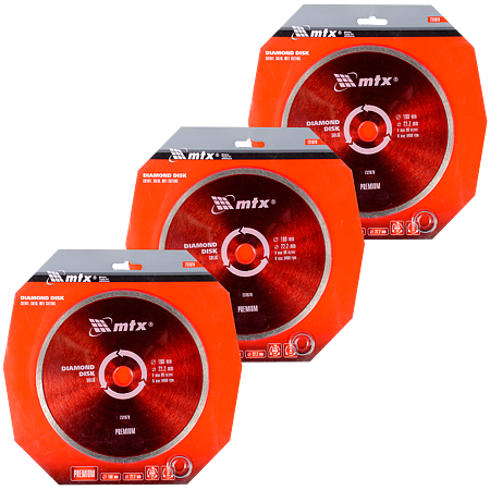 Disc diamantat pentru taiere umeda MTX PREMIUM, 180 x 22,2 mm