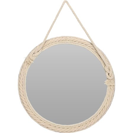 Oglinda de perete, forma rotunda, natur/crem, 35.5 cm