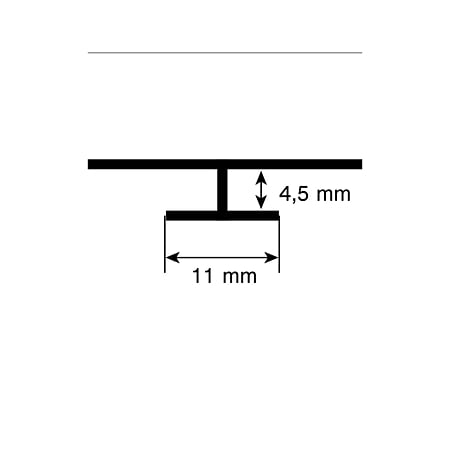 Profil de imbinare tip T Rocko Tiles, aluminiu anodizat, argintiu, 2800 mm