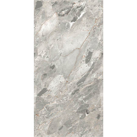 Gresie interior/exterior portelanata Craft Iris, mat efect carving, aspect marmura, 8 mm, gri, 80 x 160 cm