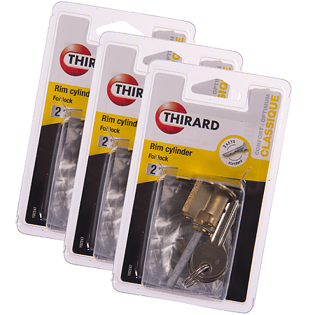 Cilindru pentru broasca aplicata, Thirard RIM, alama, 3 chei