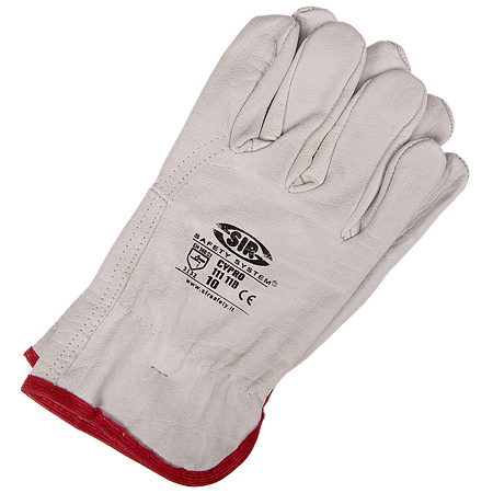 Manusi de protectie Cipro, 100% piele de bovina,  marimea 10, alb
