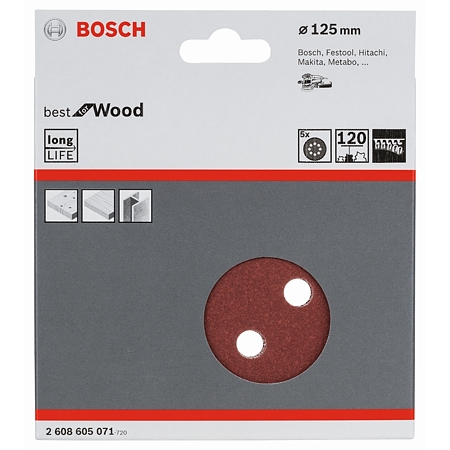 Foi abrazive Bosch, granulatie 120, 5 bucati