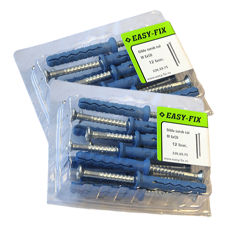 Diblu surub cui, tip Z, nylon, 8 x 50 mm, 12 buc Diblu surub cui, tip Z, nylon, 8 x 50 mm, 12 buc