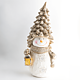 Decoratiune Om de zapada cu felinar, iluminare LED, alb, 48.5 cm 