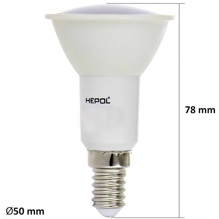 Bec LED Hepol R50, 6,5W, 500 lm, lumina calda