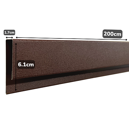 Profil lateral de mascare tip J Top Profil Sistem, maro, RAL 8017, mat, 2 m