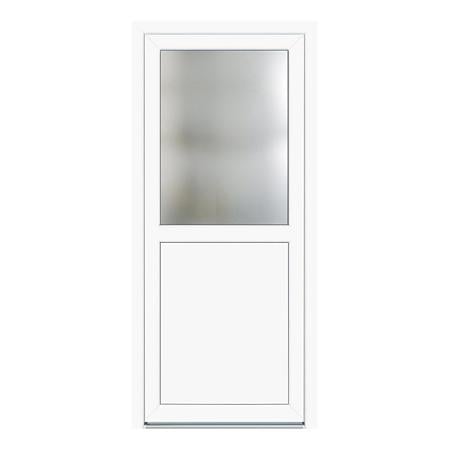 Usa PVC secundara, alb, 88 x 190 cm, dreapta, 4 camere, geam 1/2