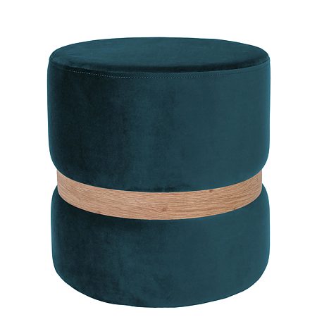 Taburet Ring, inel stejar, stofa turcoaz H13, rotund, 38 x 38 x 40 cm
