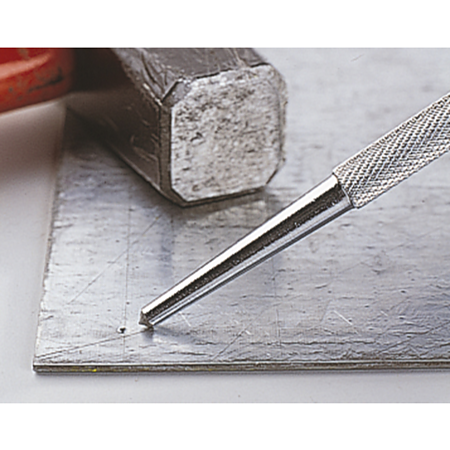 Punctator pentru marcare Wolfcraft, metal cu striatii, 8 x 125 mm