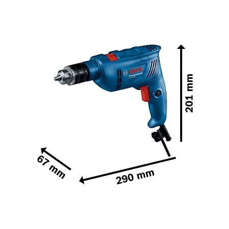Masina de gaurit si insurubat cu percutie Bosch GSB600, 230V, 600 W, 48000bpm, mandrina cu cheie, 25 mm