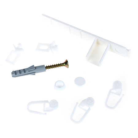 Set accesorii pentru sina cu 2 canale perdea SM3, 120-180 cm, plastic, alb