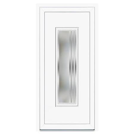 Usa PVC pentru intrare KT53, alb, 98 x 200 cm, 5 camere, dreapta