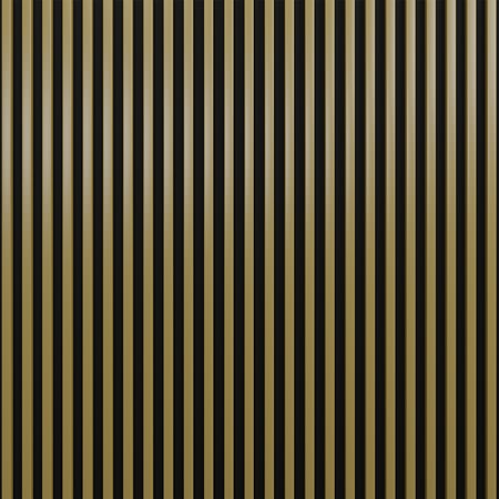 Panou decorativ Linea Slim, 3 lamele, MDF, auriu/negru, interior, 265 x 15 cm