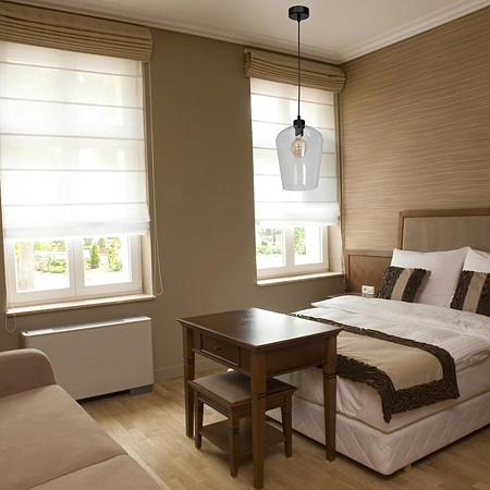 Suspensie Santiago, 1XE27, 60 W, metal/sticla, negru
