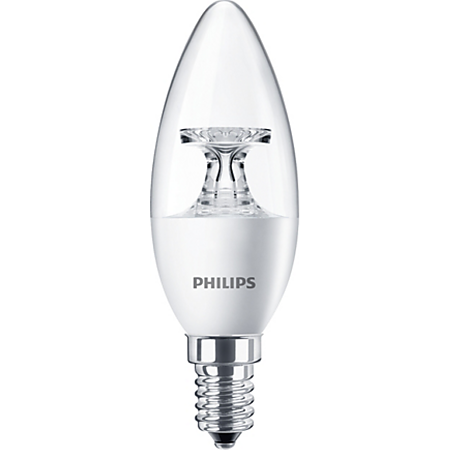 Bec LED Philips Corepro LEDcandle ND, 5.5-40W, E14, 840, B35 CL, alb rece