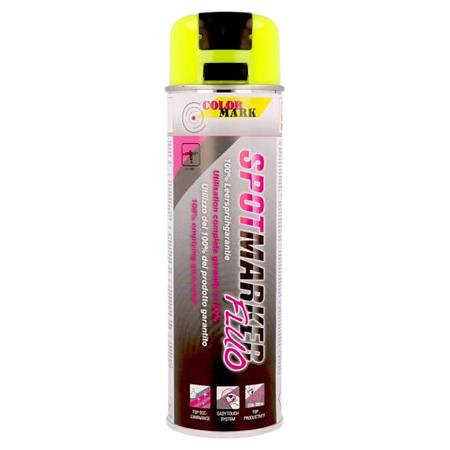Vopsea spray marcaj rutier Dupli-Color, galben fluorescent, exterior, 500 ml